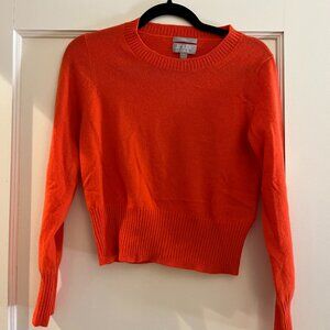 J. Crew Red Cashmere Cropped Crewneck Sweater